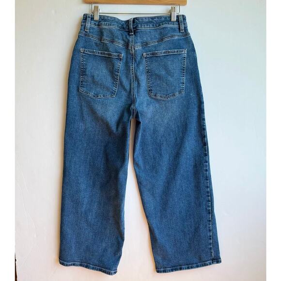 Talbots Wide Leg Crop Jean High Rise Como Wash Casual Denim Size 8 - Picture 4 of 16